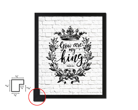 You are my king, Psalm 44:4 Quote Framed Print Home Decor Wall Art Gifts