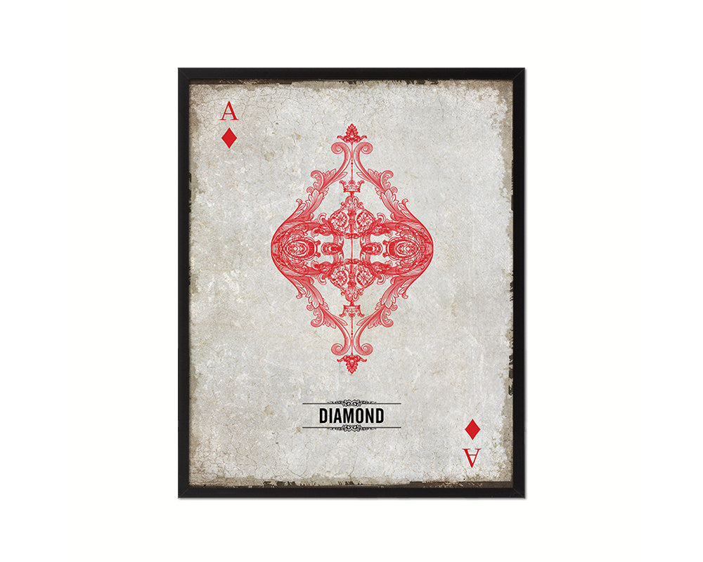 Diamond Ace Cards Fine Art Paper Prints Wood Framed Wall Art Decor Gifts