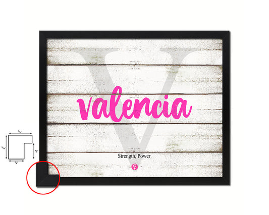 Valencia Personalized Biblical Name Plate Art Framed Print Kids Baby Room Wall Decor Gifts