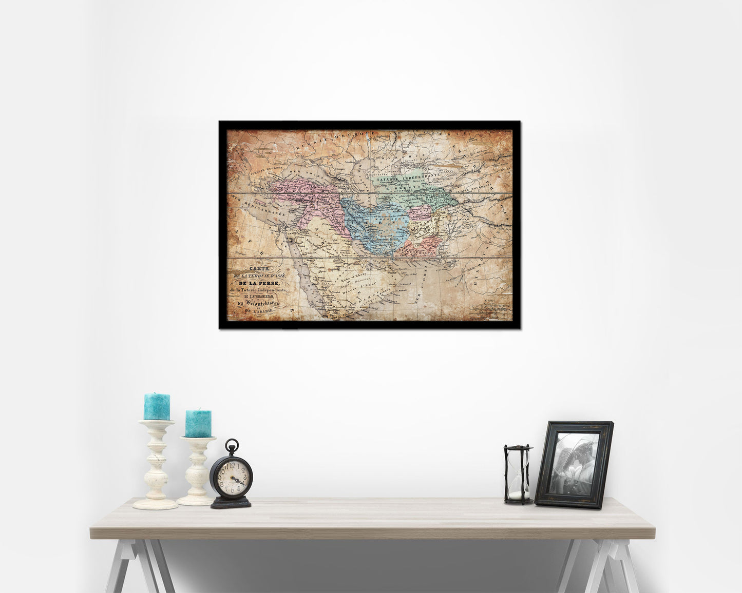 Persia Arabia Iraq Iran 1870 Antique Map Framed Print Art Wall Decor Gifts