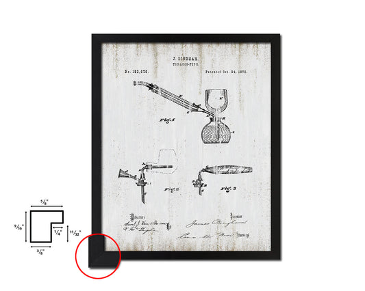 Pipe Tobacco Vintage Patent Artwork Black Frame Print Wall Art Decor Gifts