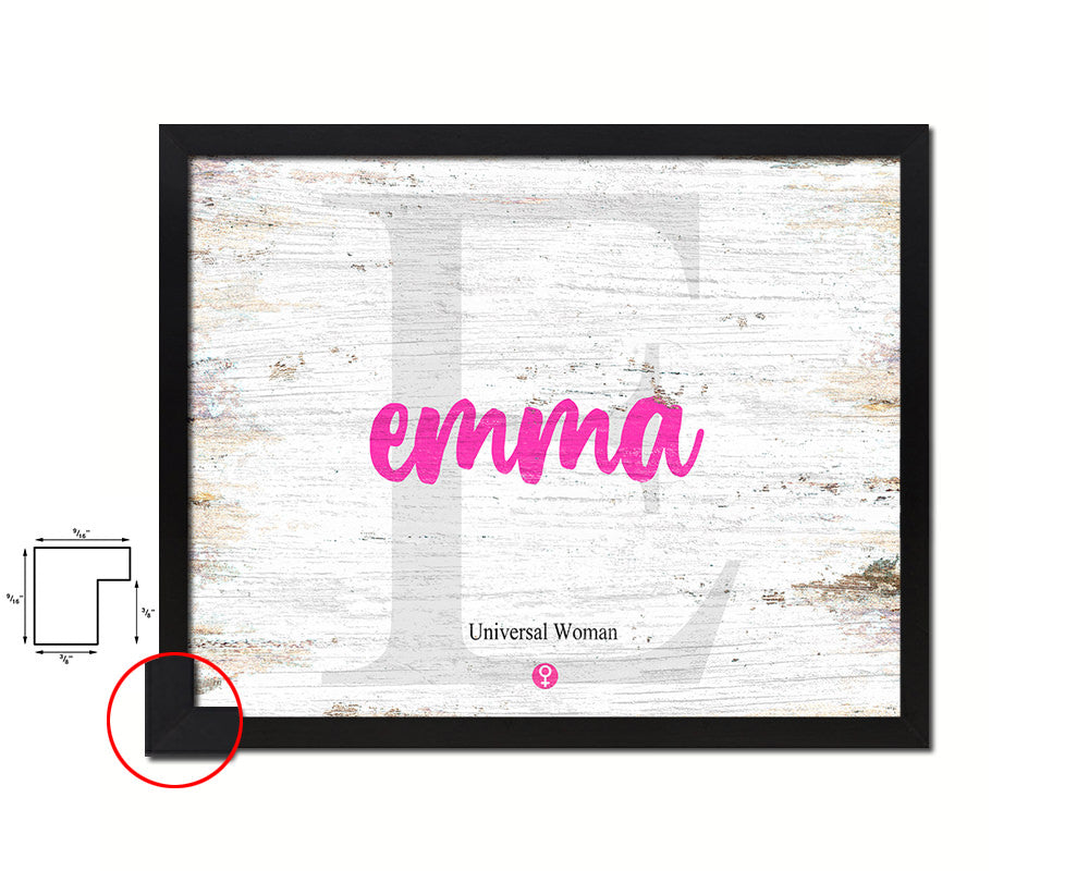 Emma Personalized Biblical Name Plate Art Framed Print Kids Baby Room Wall Decor Gifts