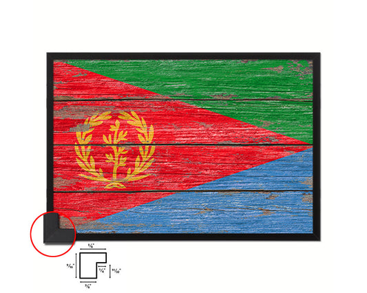 Eritrea Country Wood Rustic National Flag Wood Framed Print Wall Art Decor Gifts