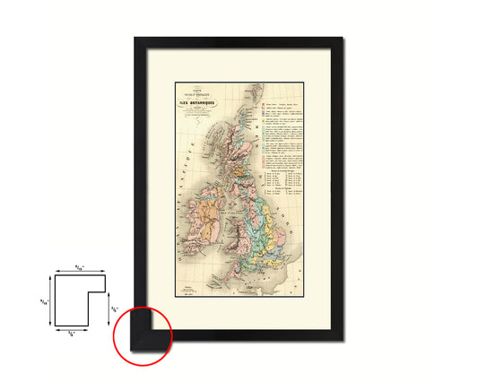 Geological Britain Old Map Wood Framed Print Art Wall Decor Gifts