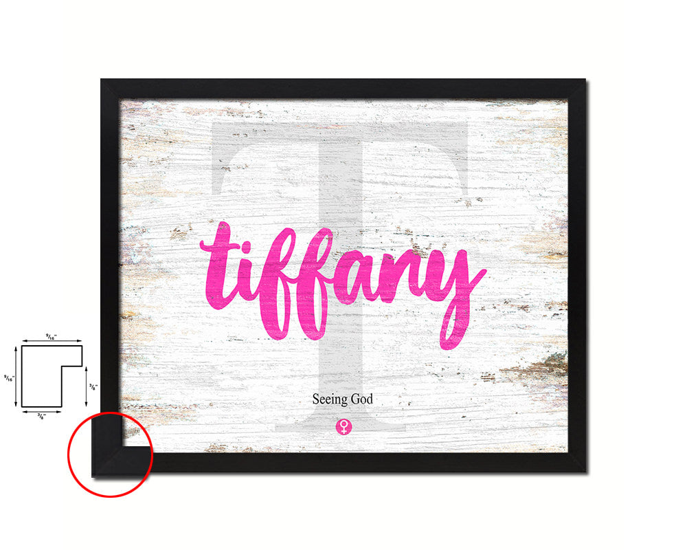 Tiffany Personalized Biblical Name Plate Art Framed Print Kids Baby Room Wall Decor Gifts