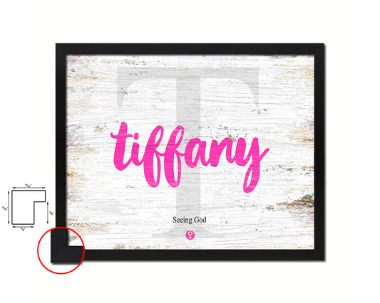 Tiffany Personalized Biblical Name Plate Art Framed Print Kids Baby Room Wall Decor Gifts