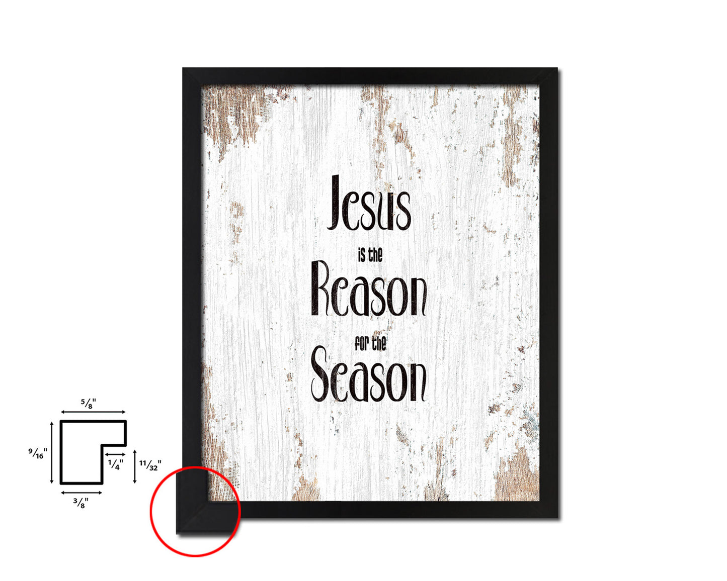 Jesus is the reason for the season Quote Framed Print Home Decor Wall Art Gifts