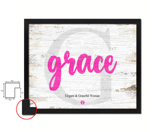 Grace Personalized Biblical Name Plate Art Framed Print Kids Baby Room Wall Decor Gifts