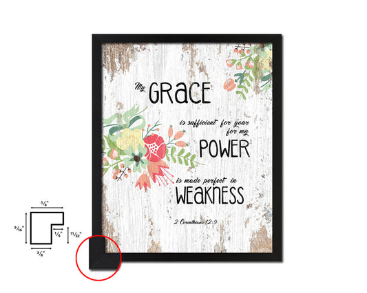 My Grace is sufficient for your for my Power Quote Framed Print Home Decor Wall Art Gifts