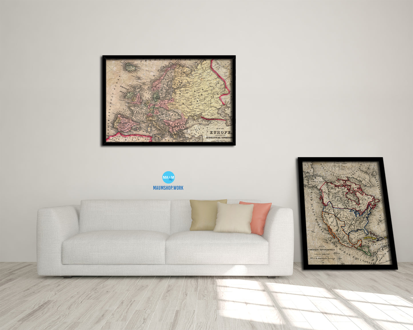 Europe 1870 Historical Map Framed Print Art Wall Decor Gifts