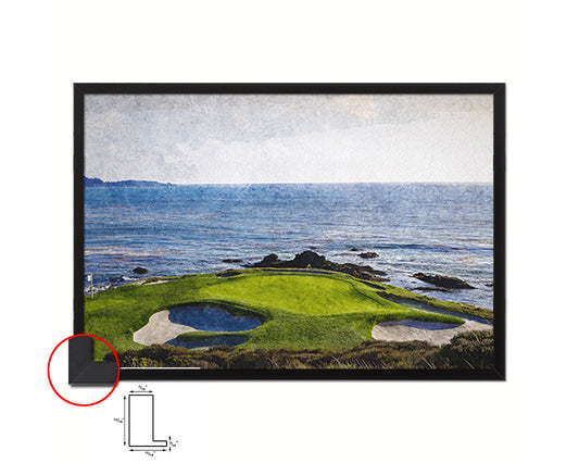 Pebble Beach Golf Course, Monterey, California Art Painting Print Art Wood Framed Wall Decor Gifts