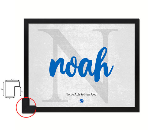 Noah Personalized Biblical Name Plate Art Framed Print Kids Baby Room Wall Decor Gifts