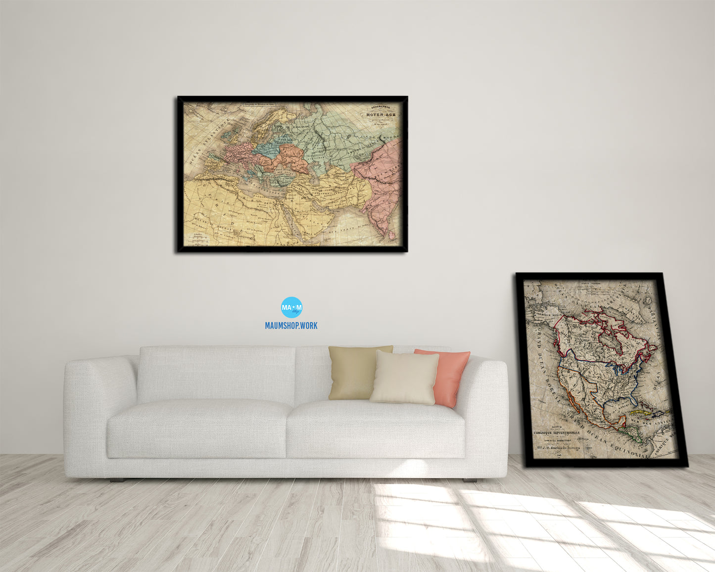 Europe in the middle ages Crusades Historical Map Framed Print Art Wall Decor Gifts