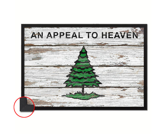 Christian Liberty Tree An Appeal To Heaven Wood Rustic Flag Framed Print Art