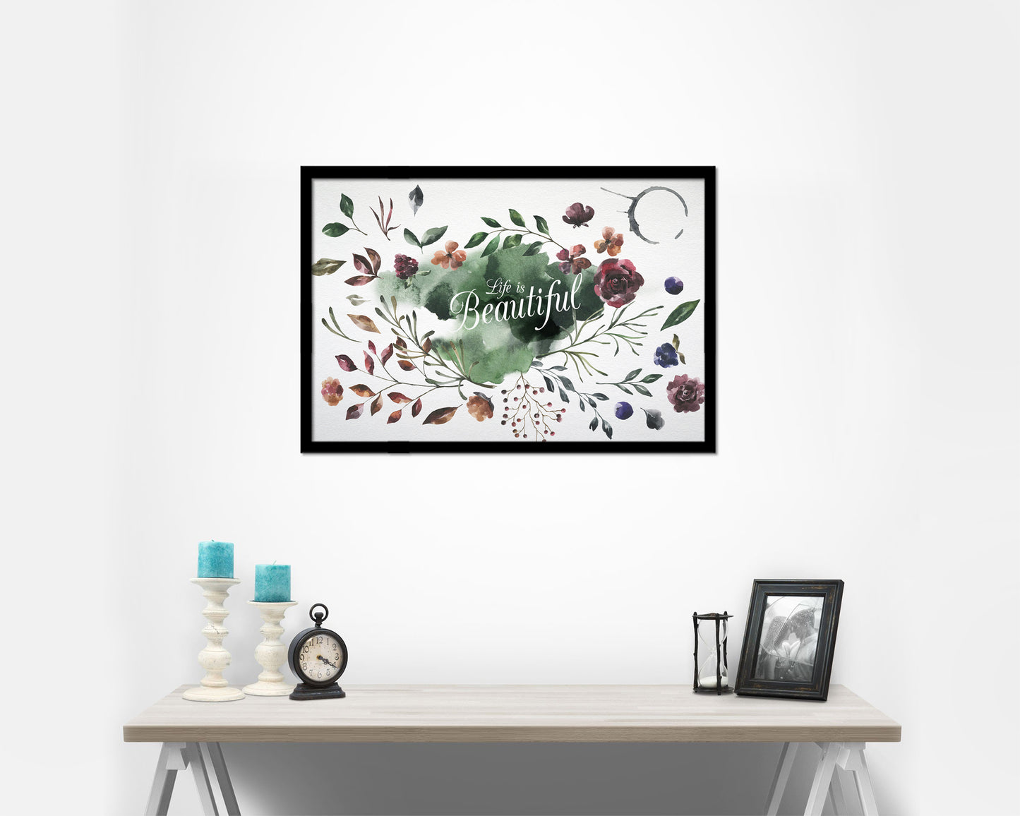 Life is beautiful Quote Framed Print Wall Decor Art Gifts