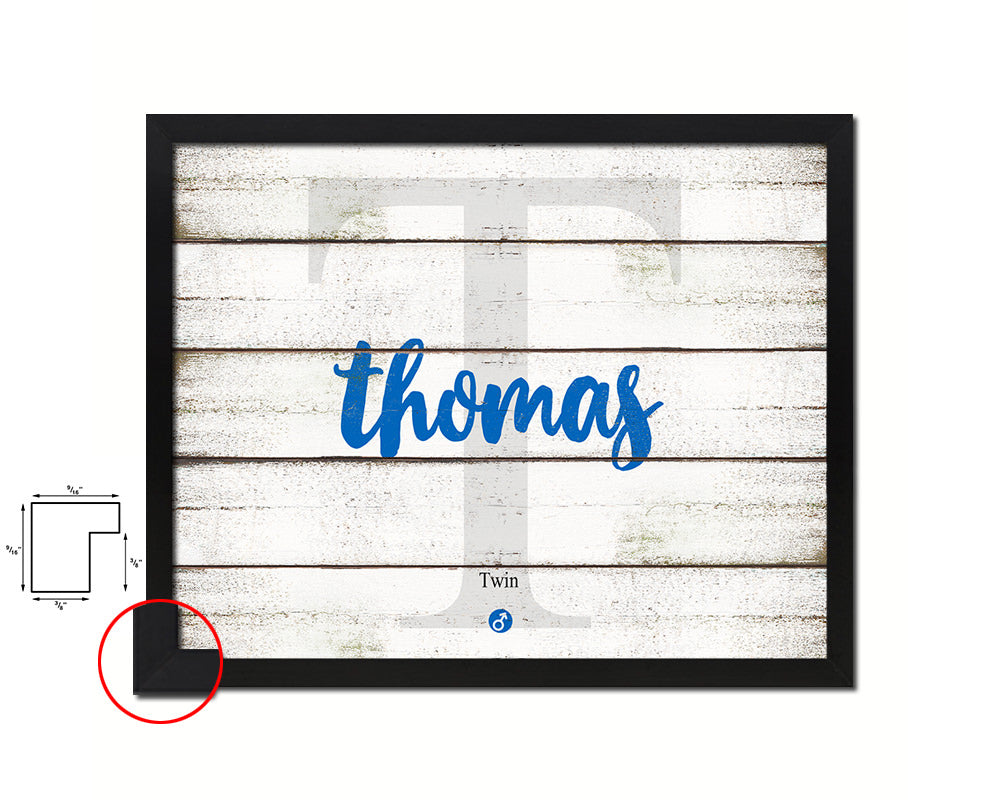 Thomas Personalized Biblical Name Plate Art Framed Print Kids Baby Room Wall Decor Gifts