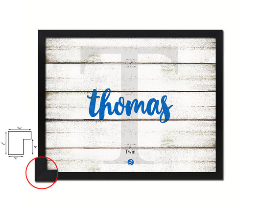 Thomas Personalized Biblical Name Plate Art Framed Print Kids Baby Room Wall Decor Gifts