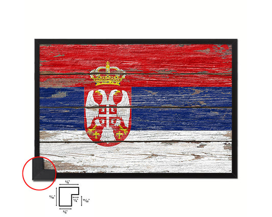 Serbia Country Wood Rustic National Flag Wood Framed Print Wall Art Decor Gifts