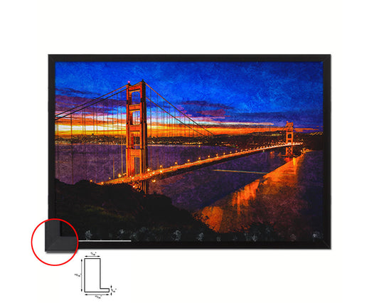 Golden Gate Bridge Landscape Painting Print Art Frame Home Wall Decor Gifts