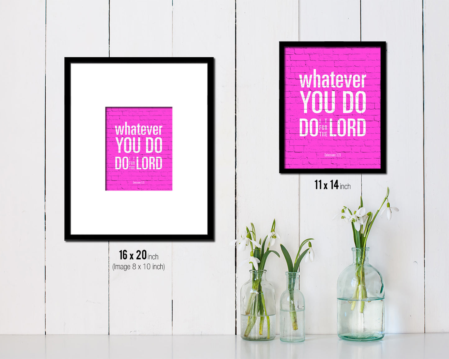 Whatever you do do it for the Lord, Colossians 3:23 Quote Framed Print Home Decor Wall Art Gifts