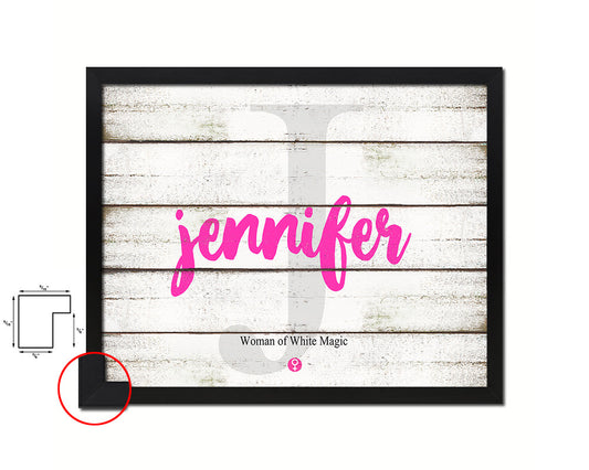 Jennifer Personalized Biblical Name Plate Art Framed Print Kids Baby Room Wall Decor Gifts