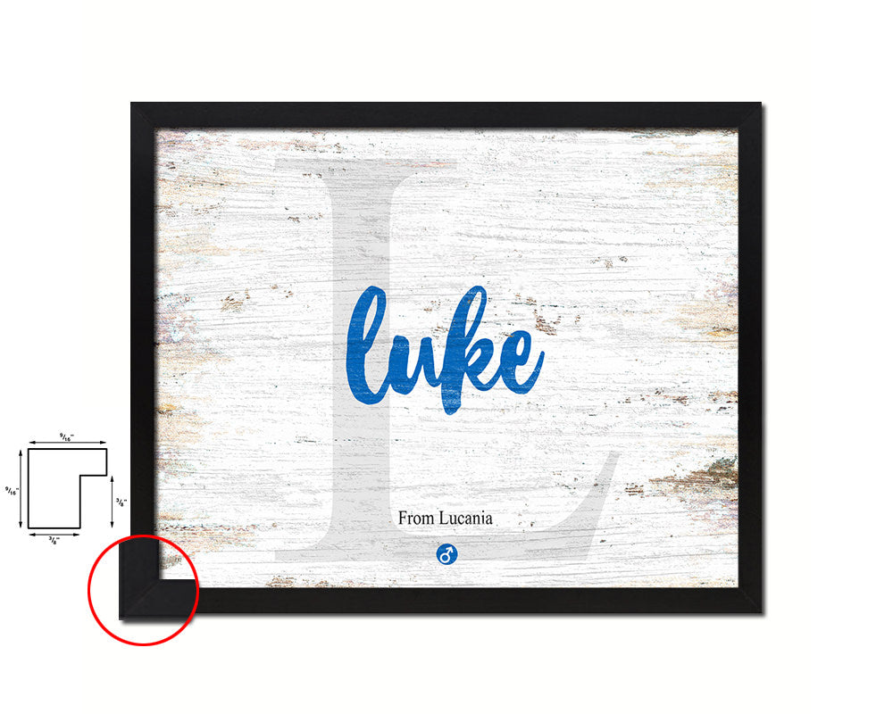 Lucas Personalized Biblical Name Plate Art Framed Print Kids Baby Room Wall Decor Gifts