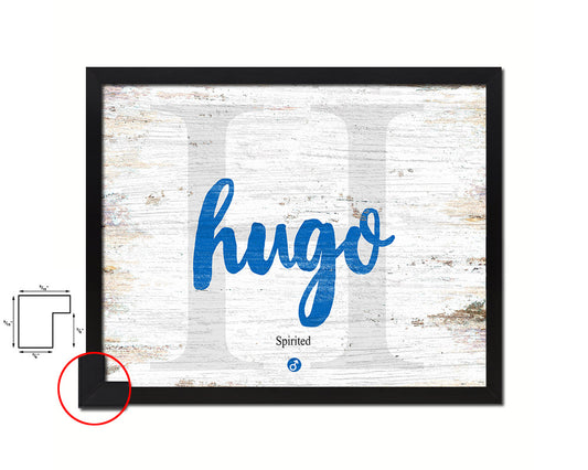 Hugo Personalized Biblical Name Plate Art Framed Print Kids Baby Room Wall Decor Gifts