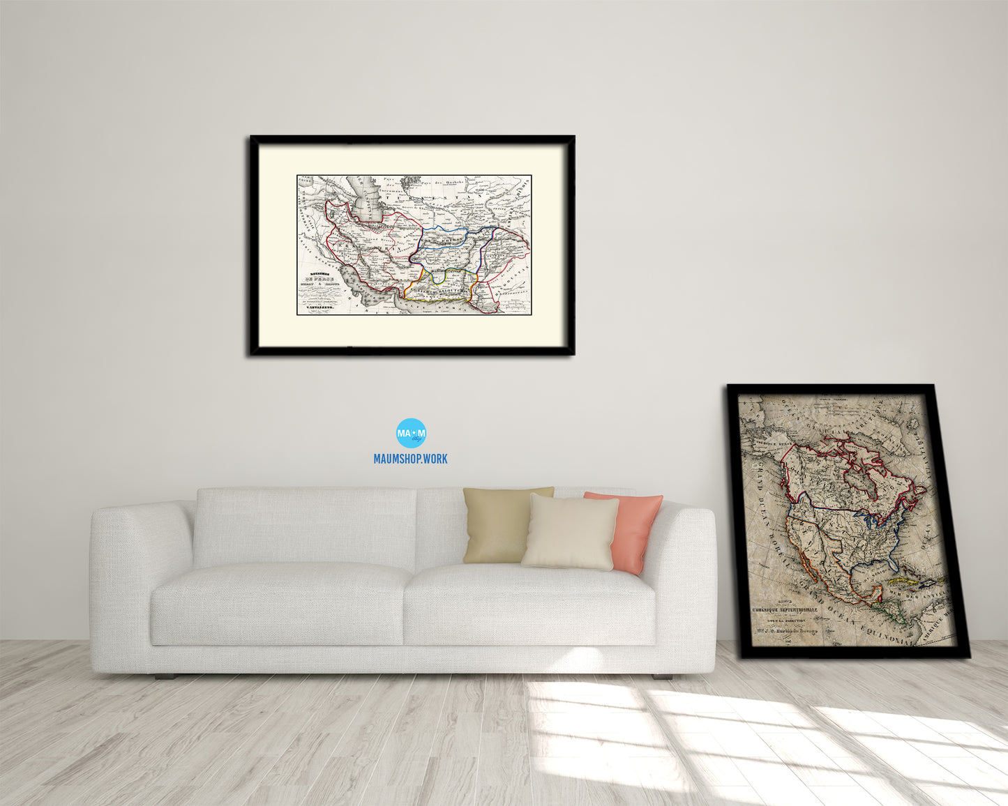 Persia Middle East Iraq Iran Old Map Framed Print Art Wall Decor Gifts
