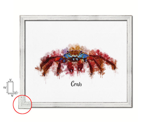 Crab Fish Framed Prints Modern Restaurant Sushi Bar Watercolor Wall Art Decor