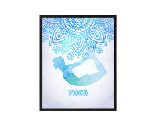 Bow Pose Yoga Wood Framed Print Wall Decor Art Gifts