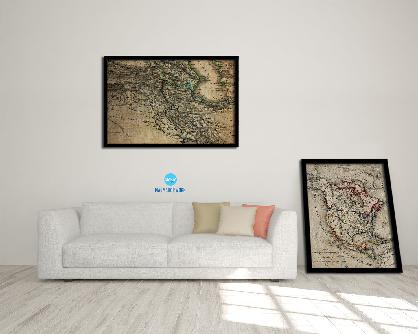 Iraq Vintage Map Framed Print Art Wall Decor Gifts