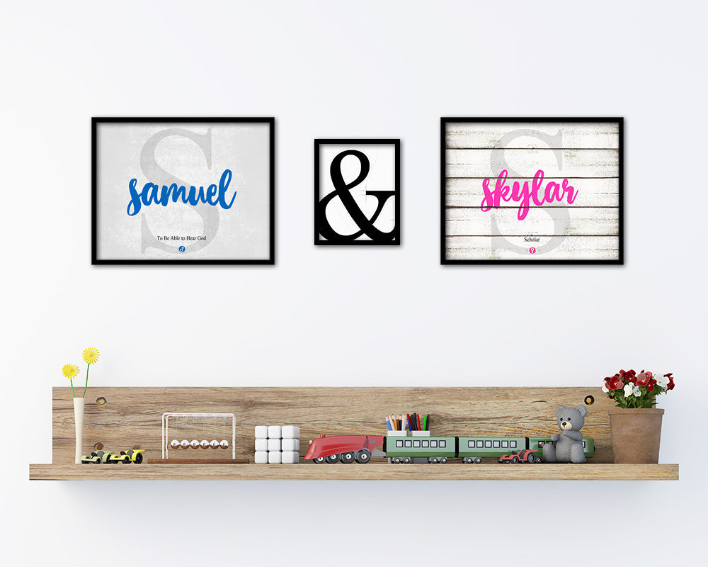 Samuel Personalized Biblical Name Plate Art Framed Print Kids Baby Room Wall Decor Gifts