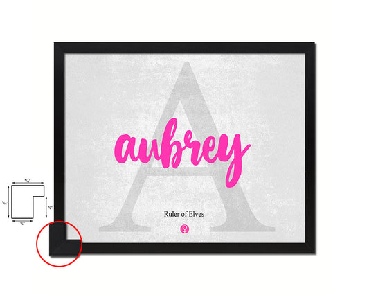 Aubrey Personalized Biblical Name Plate Art Framed Print Kids Baby Room Wall Decor Gifts