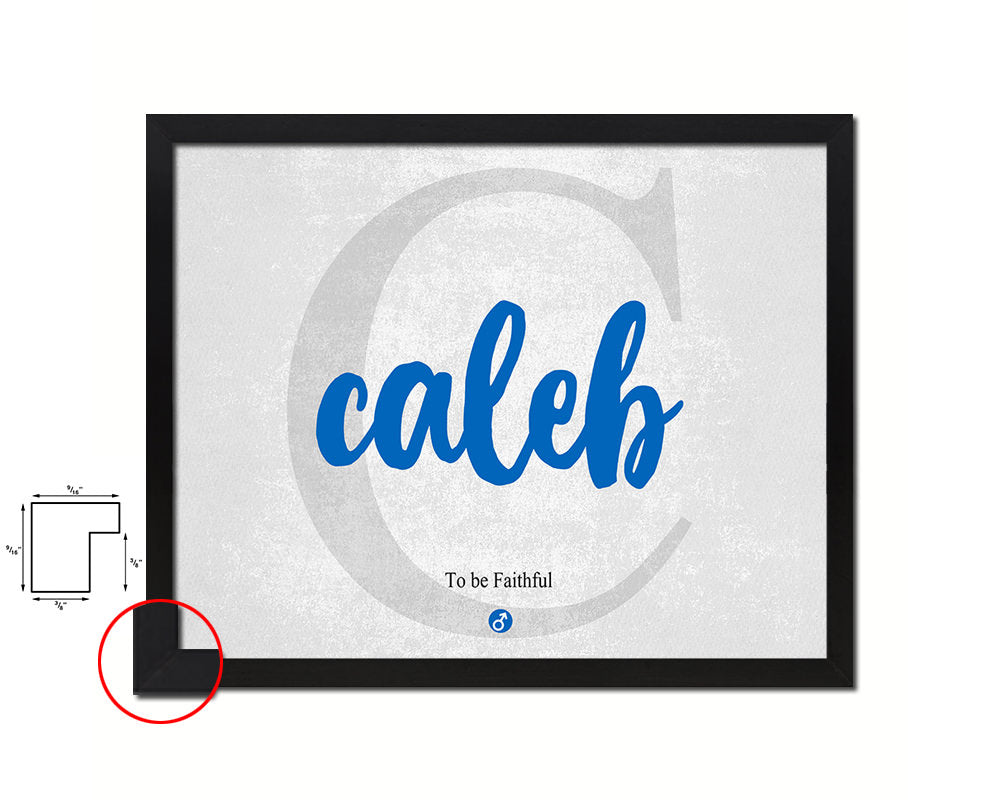 Caleb Personalized Biblical Name Plate Art Framed Print Kids Baby Room Wall Decor Gifts