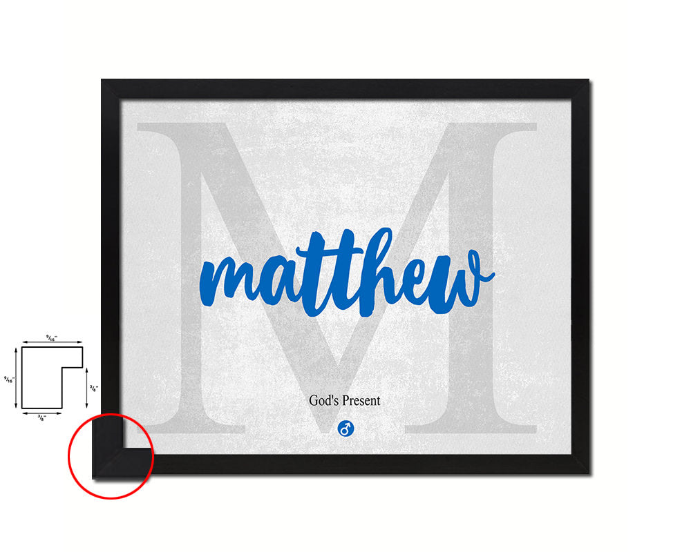 Matthew Personalized Biblical Name Plate Art Framed Print Kids Baby Room Wall Decor Gifts