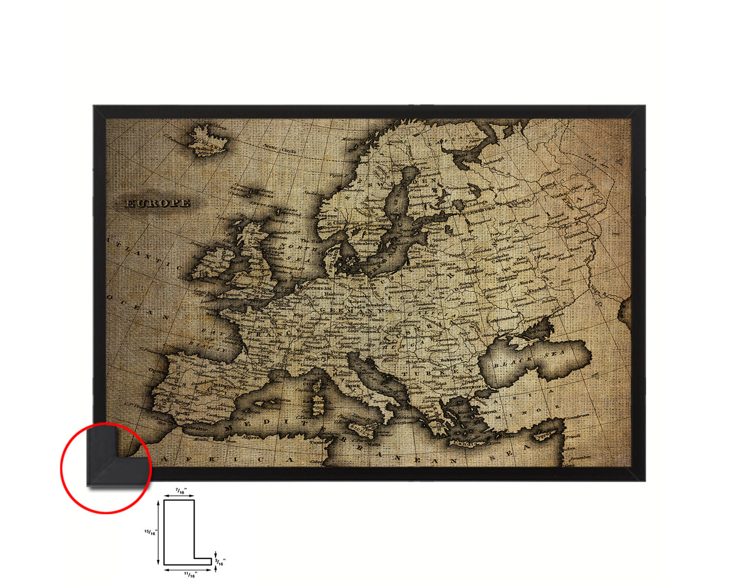 Europe 1799 Vintage Map Framed Print Art Wall Decor Gifts