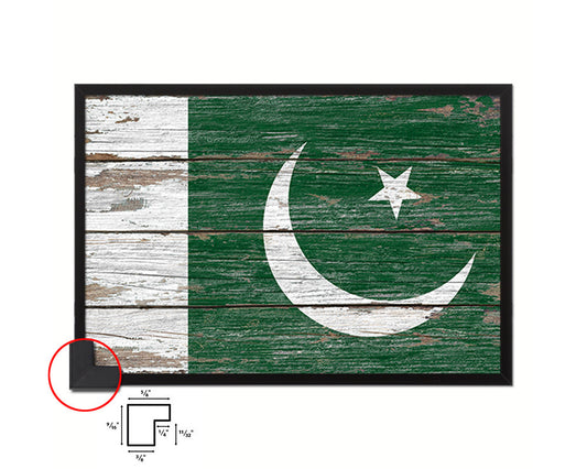 Pakistan Country Wood Rustic National Flag Wood Framed Print Wall Art Decor Gifts