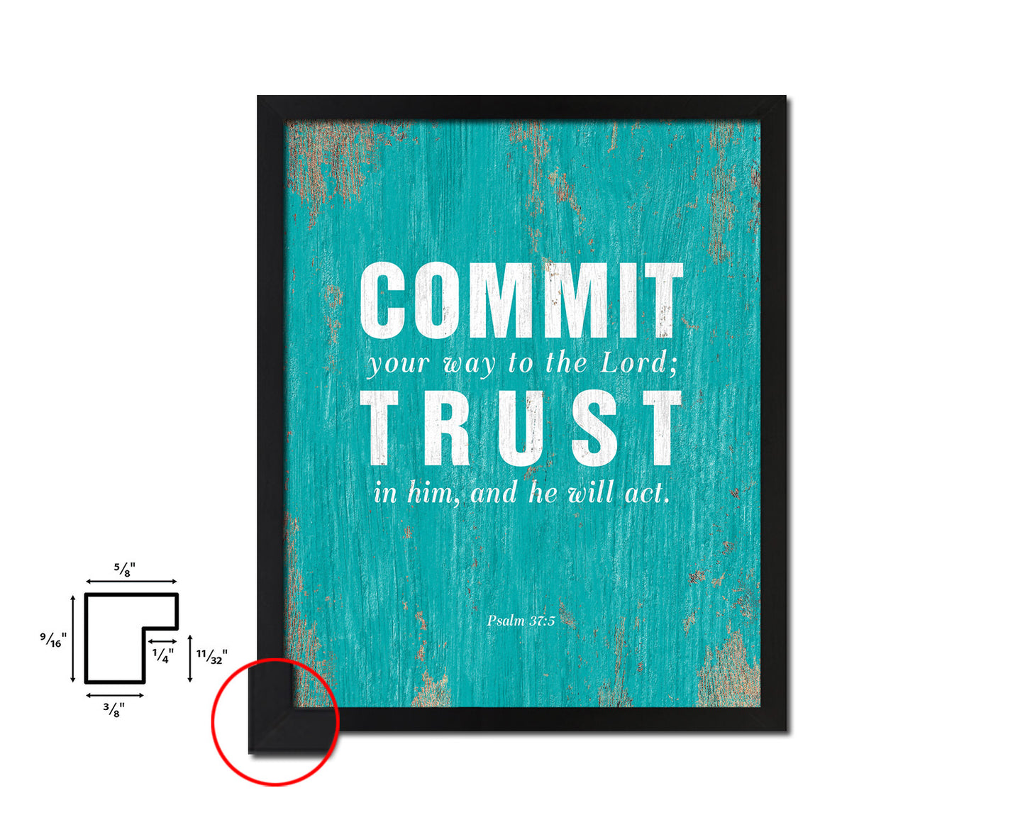 Commit your way to the Lord Quote Framed Print Home Decor Wall Art Gifts