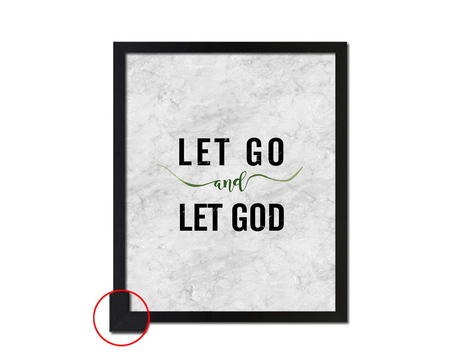 Let go and let God Quote Framed Print Wall Art Decor Gifts