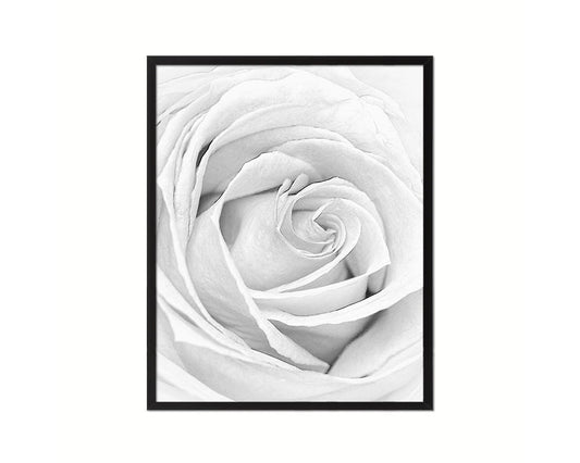 Rose White Flower Wood Framed Paper Print Wall Decor Art Gifts