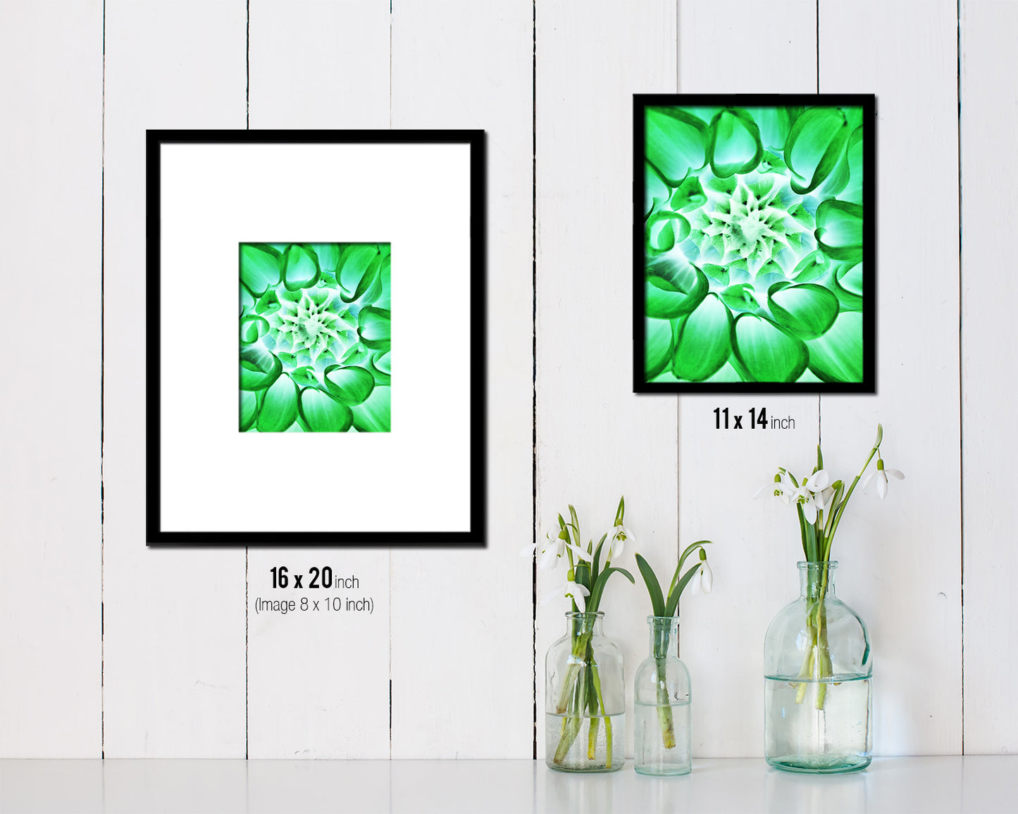 Chrysanthemum Green Flower Wood Framed Paper Print Wall Decor Art Gifts