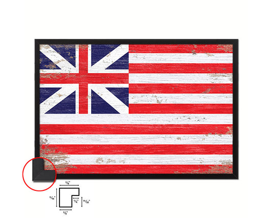 Grand Union Shabby Chic Military Flag Framed Print Decor Wall Art Gifts