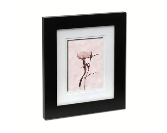 Carnation Sepia Plants Art Wood Framed Print Wall Decor Gifts