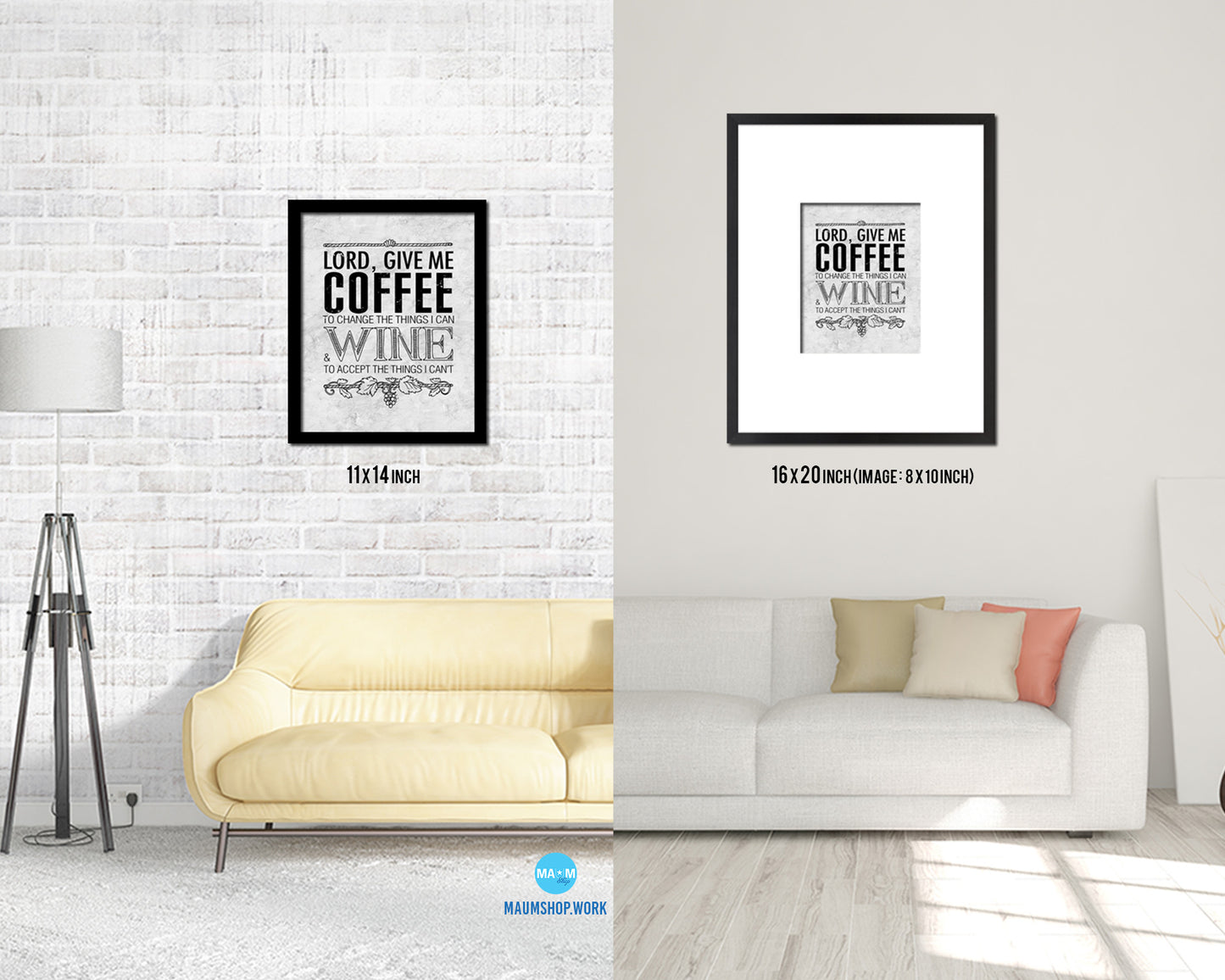 Lord, give me  coffee to change the things Bible Scripture Verse Framed Print Wall Art Decor Gifts