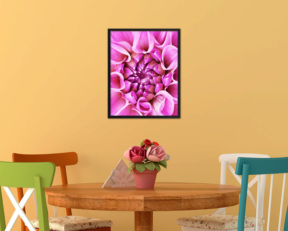 Chrysanthemum Pink Flower Wood Framed Paper Print Wall Decor Art Gifts