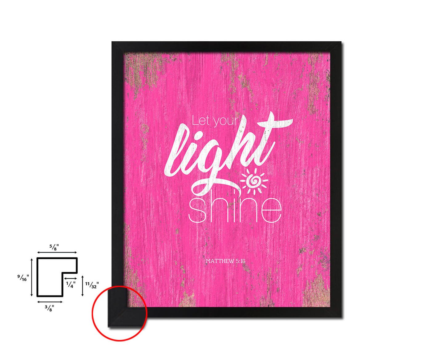 Let your light shine, Matthew 5:16 Quote Framed Print Home Decor Wall Art Gifts