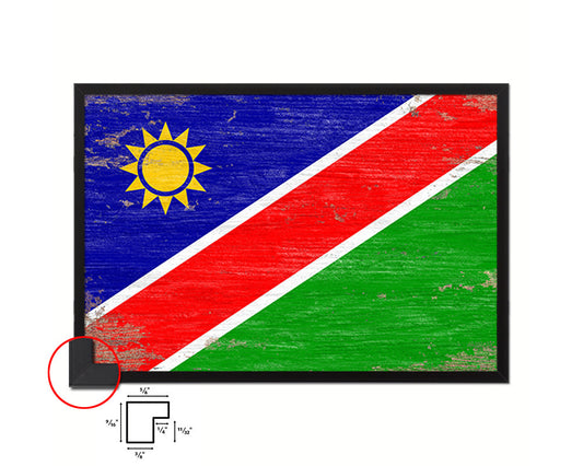 Namibia Shabby Chic Country Flag Wood Framed Print Wall Art Decor Gifts