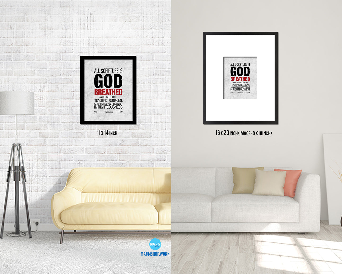 All scripture is god breathed and is useful for teaching Bible, Scripture, Verse Framed Print Wall Art Decor Gifts