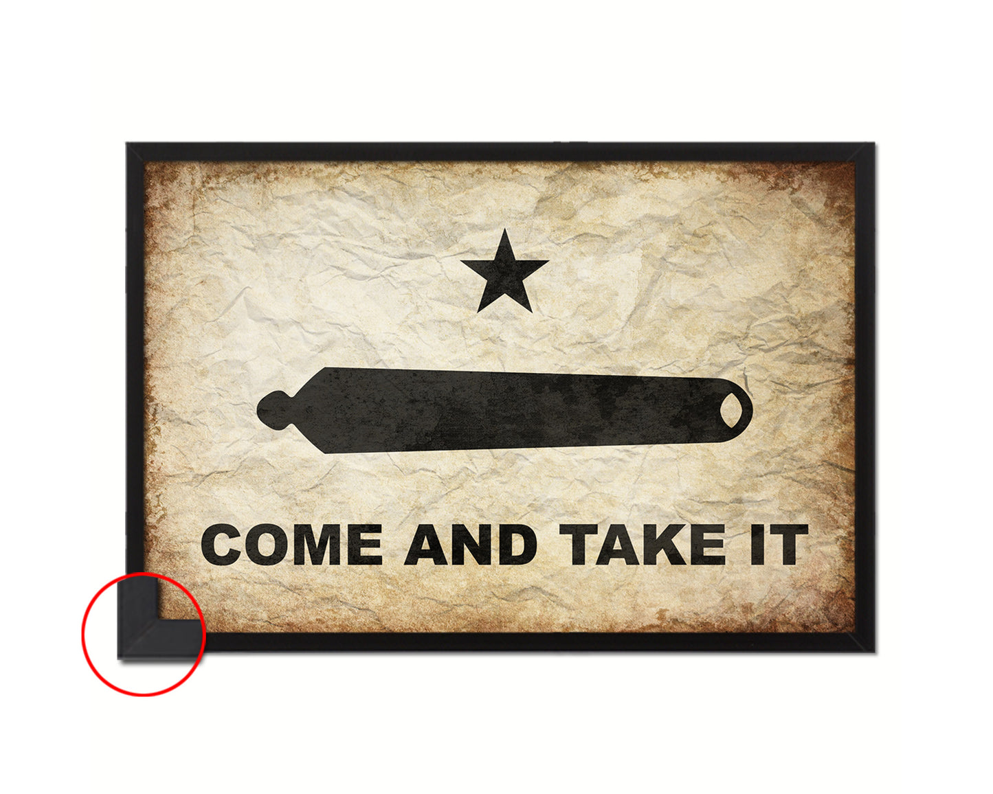 Come and take it Vintage Military Flag Framed Print Sign Decor Wall Art Gifts