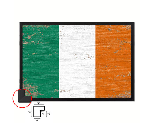 Ireland Shabby Chic Country Flag Wood Framed Print Wall Art Decor Gifts